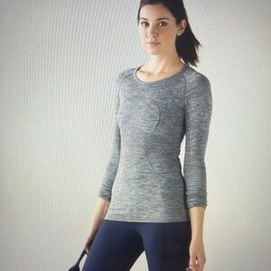Lululemon Swiftly Tech Crew Top Long Sleeve Size 12 Seamless Running Hip Length
